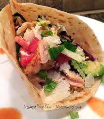 Mexican salmon quesadillas with avocado cream sauce Steelhead Trout Tacos Wild Game Cuisine Nevadafoodies