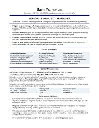 Talent management project for a welding ltd. Experienced It Project Manager Resume Sample Monster Com