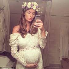 Seven Month Pregnant Nicole Trunfio Dons Five Inch Stiletto Heels Baby Shower Dresses Baby Shower Outfit Boho Baby Shower