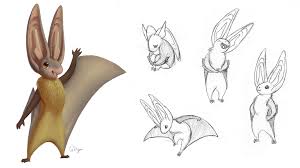 23 04 Expressive Bat Character With Large Ears Bat Art Furry Art Creature Drawings