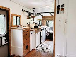 We love the robin's egg blue chevron custom paint job on the side. Best Rv Remodel Projects Unique Rv Camping With Harvest Hosts