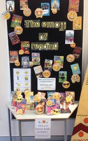 Display Emoji Reading School Library Displays Reading Display Library Book Displays