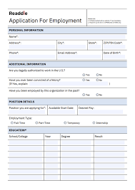 Most job applications are much too long and contain redundant questions. Application For Employment Pdf Job Application Form Sample