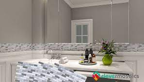 Small bathroom backsplash ideas don't have to be boring just because you have limited space. Easy Bathroom Peel And Stick Backsplash Tile Ideas Clever Mosaics