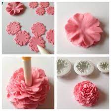 Step Carnation 458px Fondant Flower Cake Fondant Flower Tutorial Fondant Decorations
