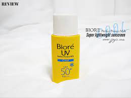 Looking at the ingredients list, this sunblock is surely in the physical sunscreens list as it contains zinc oxide.physical sunscreen usually sits on skin surface and reflects the rays. Review Biore Uv Perfect Protect Milk Cool Spg 50 Pa Jjoyis Singapore Beauty And Food Reviews Blog