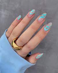 298 Me Gusta 9 Comentarios Amber J H Nails Amberjhnails En Instagram Bluefin Waves Created In 2021 Almond Nails Designs Minimalist Nails Short Acrylic Nails