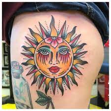 55 Totally Inspiring Ideas For Sun Tattoo Design Sun Tattoo Sun Tattoo Designs Traditional Sun Tattoo