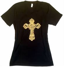 Black And Gold T Shirt Women S Wings In Gold Foil Cross Women S V Neck T Shirt In Black By Cross Christian Tops V Neck T Shirt Women