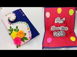Art and craft ideas for card making. Mukta Art Craft Youtube Simple Card Designs New Year Cards Handmade Simple Cards