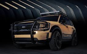2020 Kia Telluride Mid Size Suv Sema 2018 Event Kia Kia Motors Suv Mini Van