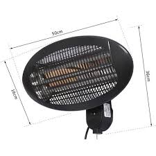 Donyer power electric quartz garden patio heater waterproof outdoor free standing 2000w. Outsunny 2kw Wall Mounted Infrared Electric Patio Heater Garden Waterproof Tilt Angle