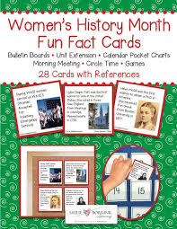 Women S History Month Fun Facts Cards Womens History Bulletin Board Womens History Month Women History Month Activities
