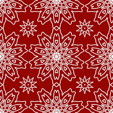 red tile pattern seamless with floral