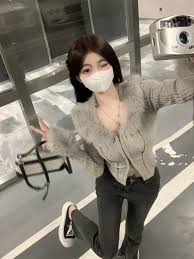 Irregular Fur Collar Grey Cropped Cardigan Sleeve V Neck Sexy Sweater  Sueter Tops Pull Knitted Jacket Chic Retro Y2k Zip - AliExpress 200000345