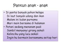 Contoh Soal Dan Materi Pelajaran 6 Contoh Pantun Anak Sd Kelas 4