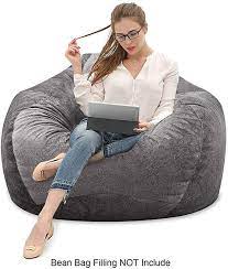 Mftek Bean Bag Chair Cover Only Large Washable Memory Foam Furniture Bean Bag With Wash Bag Bean Bag Chair Bean Bag Chair Covers Modern Bean Bag Chairs