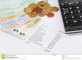 Euro Bill And Coins With Chart And Calculator Stock Image