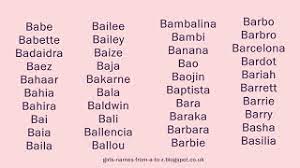Are you expecting a daughter? Girls Names From A To Z Girls Names Starting With B