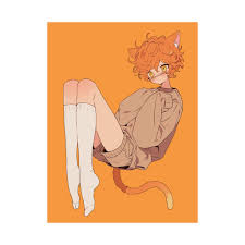 Orange Cat Femboy - Cat Boy - Matte Vertical Art Print - Etsy