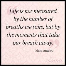 Life Is Not Measured By The Number Of Breaths We Take But By The Moments That Take Our Breath Away Maya Ang Family Love Quotes My Life Quotes Real Quotes