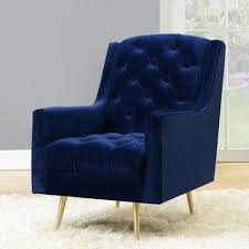 Reese Accent Chair With Gold Legs Navy Blue Picket House Furnishings Picket House Furnishings Tufted Accent Chair Accent Chairs