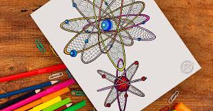 Letter (21.59cm x 27.94cm, 8.5x11.5 inches) file included: Zentangle Atoms Coloring Page