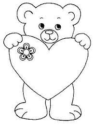 Osito Con Corazon Molde Dibujos Para Colorear Faciles Oso Para Pintar Dibujos Para Colorear