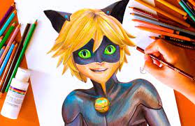 Drawing Chat Noir Miraculous Ladybug Budget Art Cat Noir Drawing Miraculous Drawings Noir Drawing