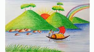 How To Draw Scenery Of Mountain Step By Step Very Easy Youtube Scenery Drawing For Kids Easy Scenery Drawing Nature Drawing For Kids Easy forest drawing for kids.