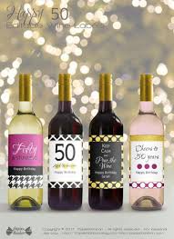 Editable Wine Bottle Labels For 50th Birthday Printable Custom Black Gold Burgundy Bottle Labels Personalized Mini Wine Bottle 3 Sizes Wine Bottle Wine Bottle Labels Mini Wine Bottles
