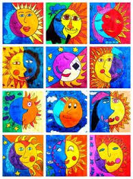 360 Sun And Moon Ideas Sun Art Art Art Lessons Happy kids doodle set with toys.