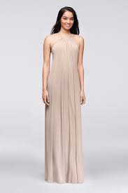 David S Bridal Soft Mesh Halter Bridesmaid Dress With Slim Sash Style F1 Jr Bridesmaid Dresses Gold Davids Bridal Bridesmaid Dresses Neutral Bridesmaid Dresses