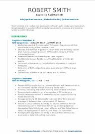 Search all the latest sales assistant jobs in philippines. Logistics Assistant Resume Samples Qwikresume