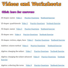 videos and worksheets corbettmaths