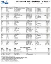 Tue dec 22 7:00 et. Ucla Men S Basketball Full 2018 2019 Schedule Released Bruins Nation