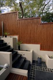 Garden Bamboo Privacy Fence Staircase Modern Design Stone Tiled Floor Bamboo Fence Bamboo Privacy Fence Fence