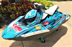 260 hp supercharged, 4 stroke, 3 cylinder, fuel injected engine. 2015 Sea Doo Spark Jet Ski Unused Makita Themed Oahu Auctions
