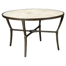 Jane Modern French Stone Top Metal Outdoor Round Dining Table 41 D 50 D Kathy Kuo Home