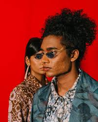 Graphic liners for her and him. Shoot for the cover art of the song Mutual  Makeup and hair