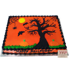 This is a recipe for how to make pumpkin spice sheet cake. 2168 Happy Halloween Sheet Cake With Spider Webs And Spooky Tree Abc Cake Shop Bakery