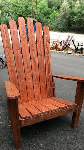Custom Redwood Stained Adirondack Chair Oversized Chair Etsy Adirondack Chair Comfortable Outdoor Chairs Outdoor Chairs