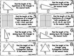Pythagorean Theorem Graphic Organizer Task Card Practice Graphic Organizers Pythagorean Theorem Theorems