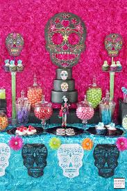 Day Of The Dead Halloween Candy Buffet Day Of The Dead Party Sugar Skull Party Halloween Candy Buffet