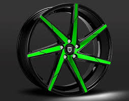 Black And Green Rims Lexani Css 7 Custom Black And Green Finish Wheel Rims Wheel Custom Wheels Cars