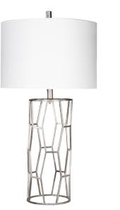 Gavin Glam Table Lamp Antiqued Silvertone White Table Lamp Lamp Glam Table Lamps