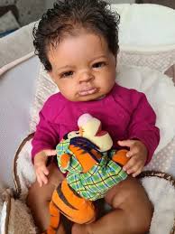20 Inch 50cm Finished Open Eyes Reborn Dolls, Realistic Dolls With Black  Skin Reborn Baby Doll