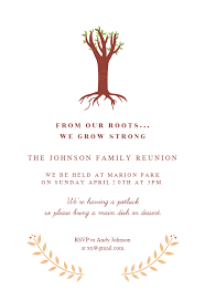 Create your own family reunion invitations & flyers to download, print or send online for free. Our Roots Family Reunion Invitation Template Free Greetings Island Family Reunion Invitations Templates Family Reunion Invitations Reunion Invitations