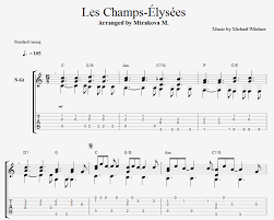 All lyrics, chords & sheet music arrangement on this site are provided for. Les Champs Elysees For Guitar Guitar Sheet Music And Tabs