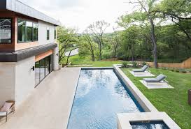 Similar to an infinity pool, it is possible to enjoy the beautiful view on the fjord. Pemberton Modern Contemporary Swimming Pool Austin By Butterfield Custom Homes Houzz